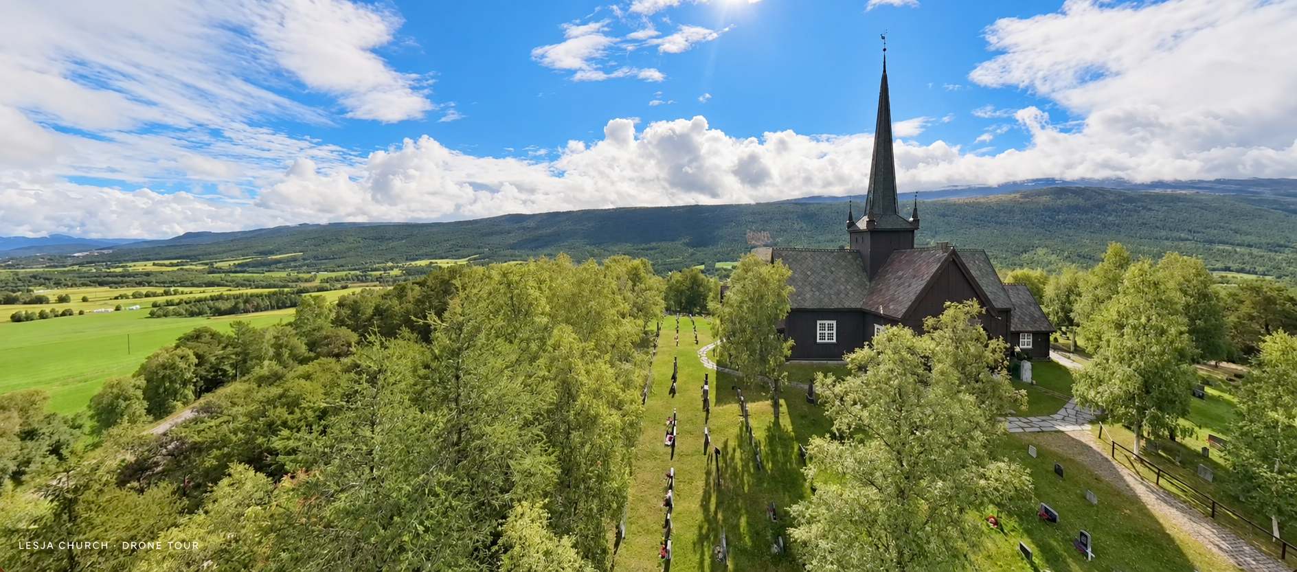 Lesja Church drone view